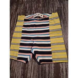 Esther Striped Organic Cotton Bike Shorts Coral Size 12/18m